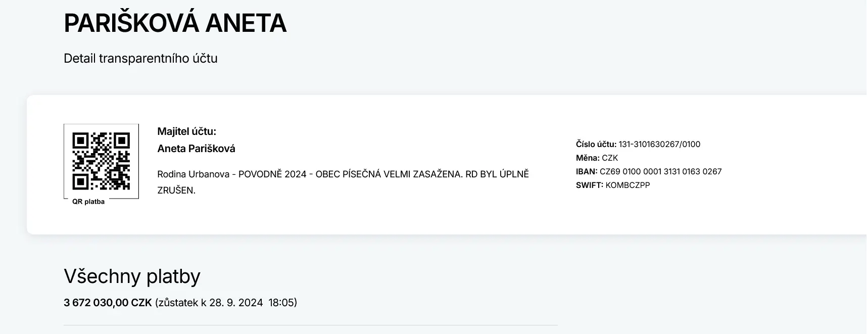 Transparentní účet 002PLUS 2a082