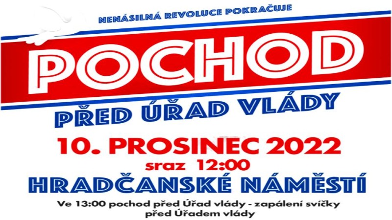 Protest, pochod za mír, a pieta za mrtvé, na které dopadla &quot;nová totalitní svoboda&quot; Petra Fialy a Rakušana
