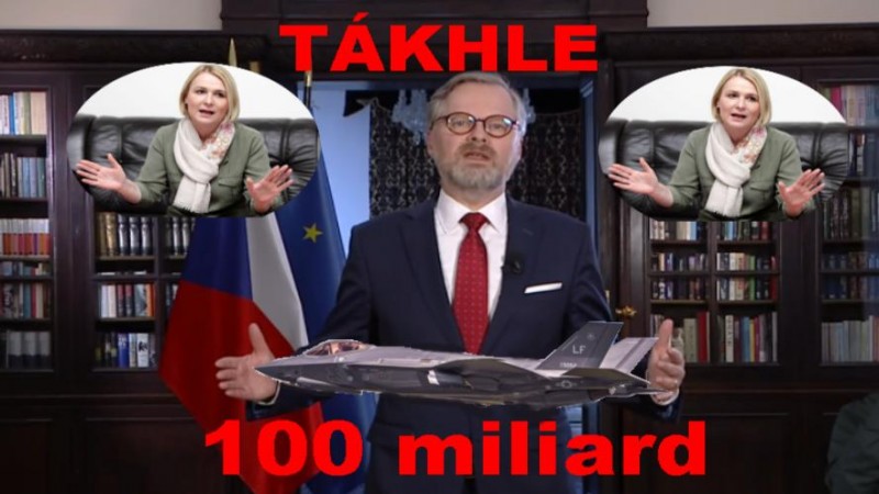 Nemáš na byt, činži, elektřinu nebo plyn? Zalez k popelnici: Černochová s Fialou si za tvoje peníze koupili americké bombardéry