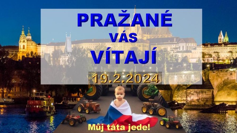 Držte držky, vidláci z Moravy: Pražané traktoristy vítají a dezinformace kydejte do Brna!