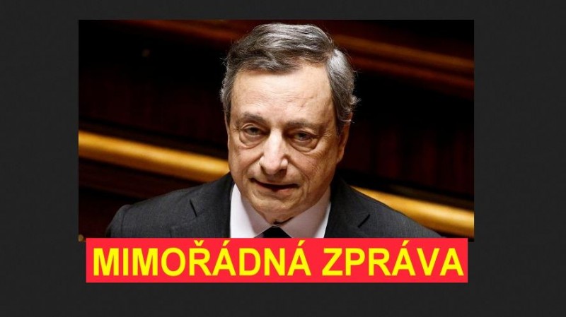Italský premiér Draghi podal rezignaci. Pozor: 21.7.2022! Definitivně!