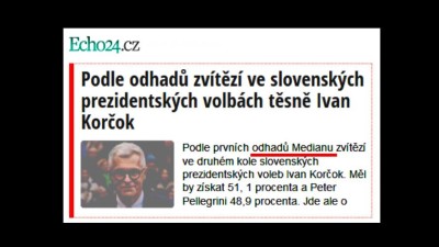 Slovenským prezidentem dle MEDIANU se stal Korčok