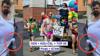 Pětikoalice fialová: hnus, odpad, kriminál. Dozimetr, kampelička, bitcoin, to je úchyl.