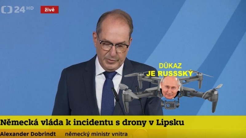 Německ&yacute; ministr vnitra: 3x zemřel&yacute; Putin těsně před volbama tvrdě za&uacute;točil na (&uacute;dajně) proruskou Afd sabot&aacute;žemi