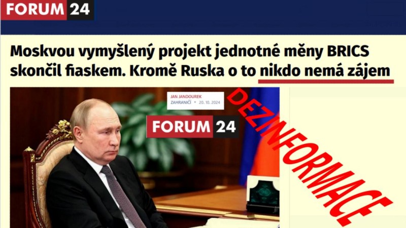 Co skutečně o jednotné měně BRICS řekl Putin a co z toho bruselští slouhové nejen na FORUM 24 vyzobli!