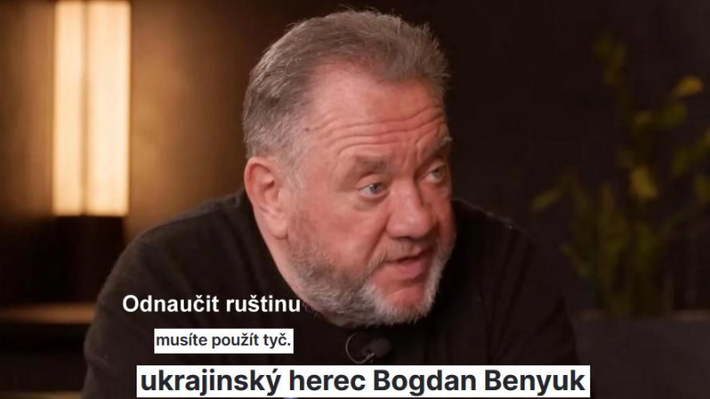 A česká masmédia mlčí: ukrajinský herec Bogdan Benyuk -  vem tyč, nebo láhev s vodou a vem dítě přes palici, jak promluví rusky!
