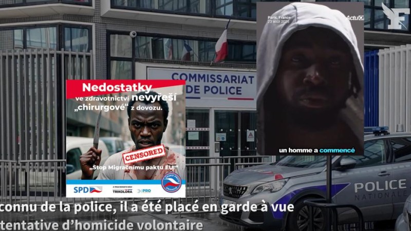 Zastaví honič Okamury (justiční) francouzskou policii a operujícího Senegalce nožem - černocha, přebarví na bílo?
